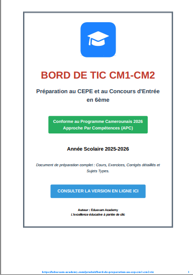 Bord de preparation au CEP cm1, cm2 TIC