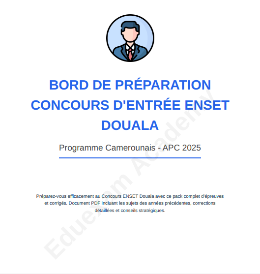 Concours ENSET Douala