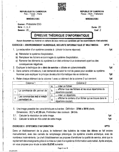 Probatoire C 2025 - Info