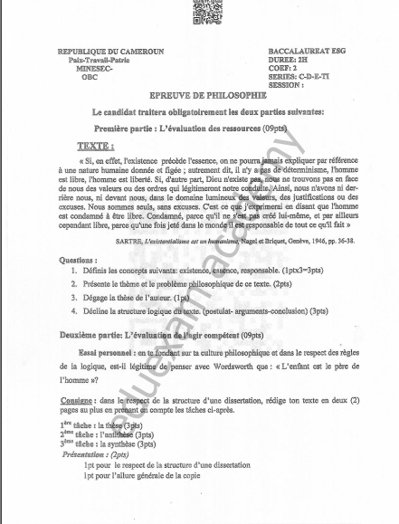 Bac C 2025 - Philo - Corrigé