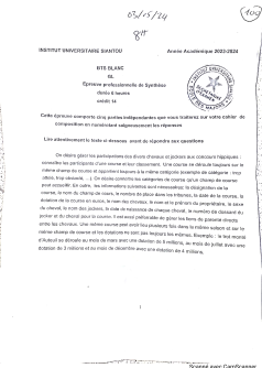 Epreuve EPS BTS Blanc GL - Siantou 2023/2024